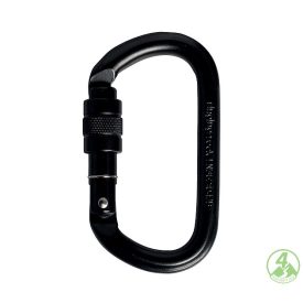 Singing Rock Oval steel carabiner SCREW black
