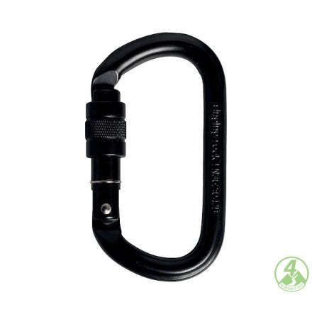 Singing Rock Oval steel carabiner SCREW black